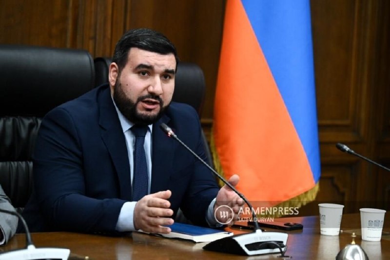 Депутат Ваагн Алексанян выступает на заседании по обороне и безопасности в Армавире