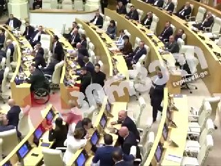 Драка депутатов в парламенте Грузии в Тбилиси