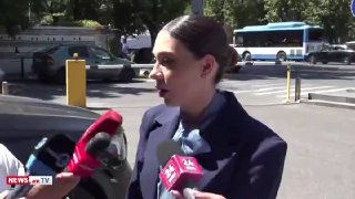 Министр юстиции Армении Србуи Галян на брифинге в Конституционном суде, 30 июня