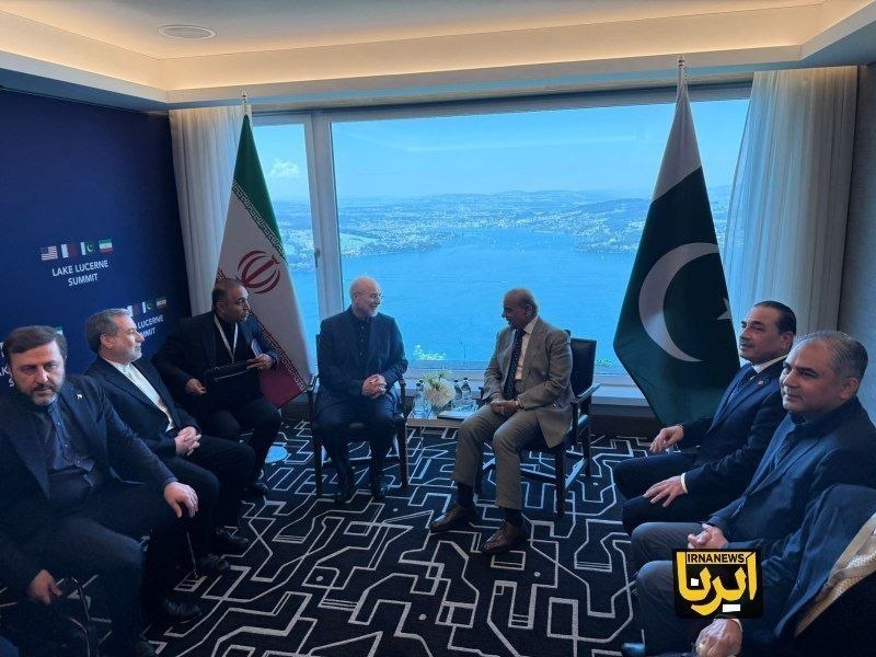 Встреча Шахбаза Шарифа с Дж. Д. Вэнсом и Мохаммадом Галибафом в Швейцарии