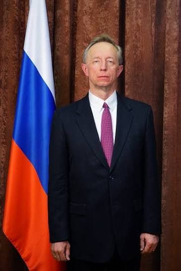 Михаил Галузин, замглавы МИД РФ, на пресс-конференции
