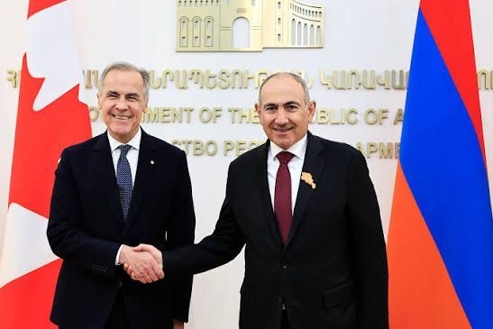 Никол Пашинян и Марк Карни на встрече в Ереване, День Канады