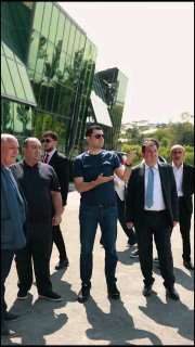 Амбарцум Матевосян на стройплощадке экспоцентра «Меридиан» в Ереване