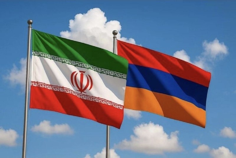 Флаг Армении и Ирана на фоне переговоров